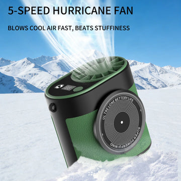 Portable Hiking Waist Fan – 5-Speed Adjustable, USB Rechargeable & Clip-On
