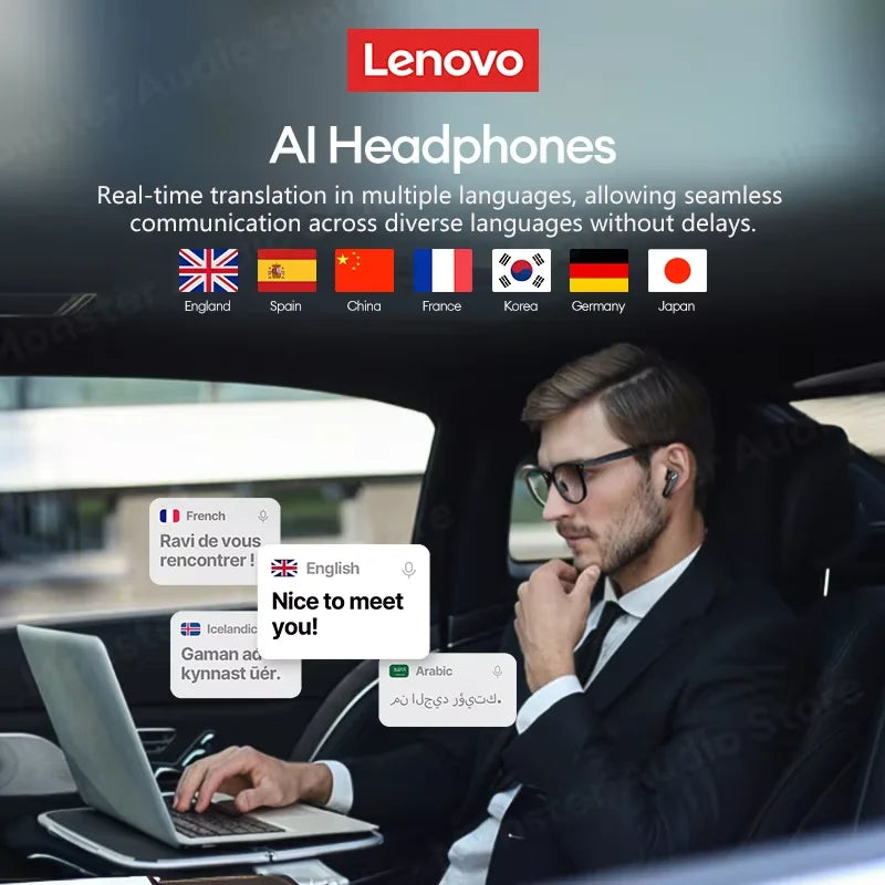 Choice Lenovo GM2 Pro AI Bluetooth Earphones Instant Translation With HD Calls Headphones Low Latency With Dual Modes Earbuds Digispots