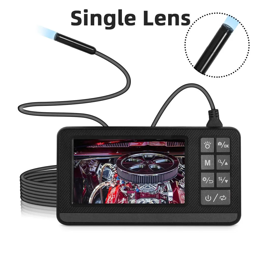 KERUI Dual Lens Industrial Endoscope Inspection Camera With Screen IP67 Waterproof Snake 1080P Handheld Digital Video Borescope Digispots
