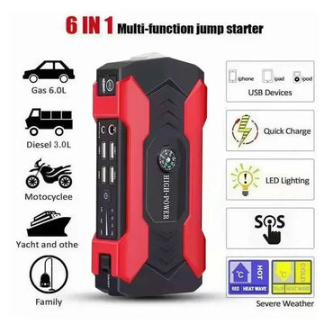 12V Car Jump Starter & Power Bank – Emergency Battery Booster with LED Display & Torch
