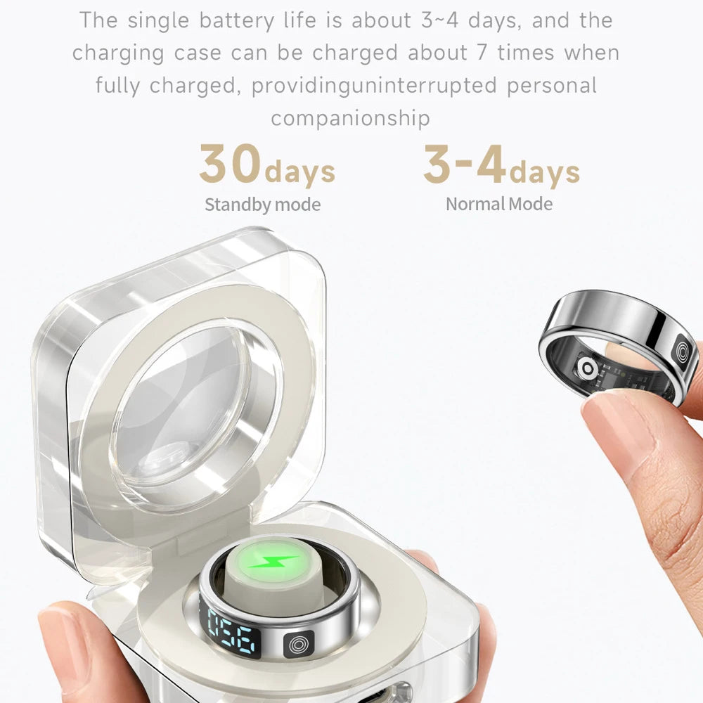 Smart Ring – LED Display, Heart Rate, Blood Oxygen, 5ATM Waterproof & Gesture Control Digispots