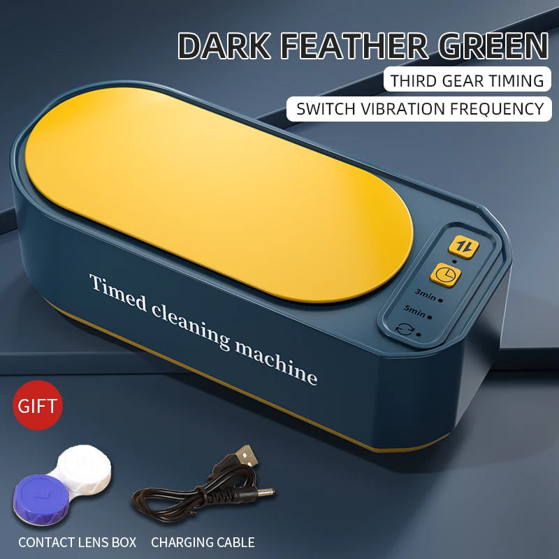 Ultrasonic Cleaner – 3-Speed Timer, Blue Light Antibacterial for Jewelry, Glasses & Brushes Digispots