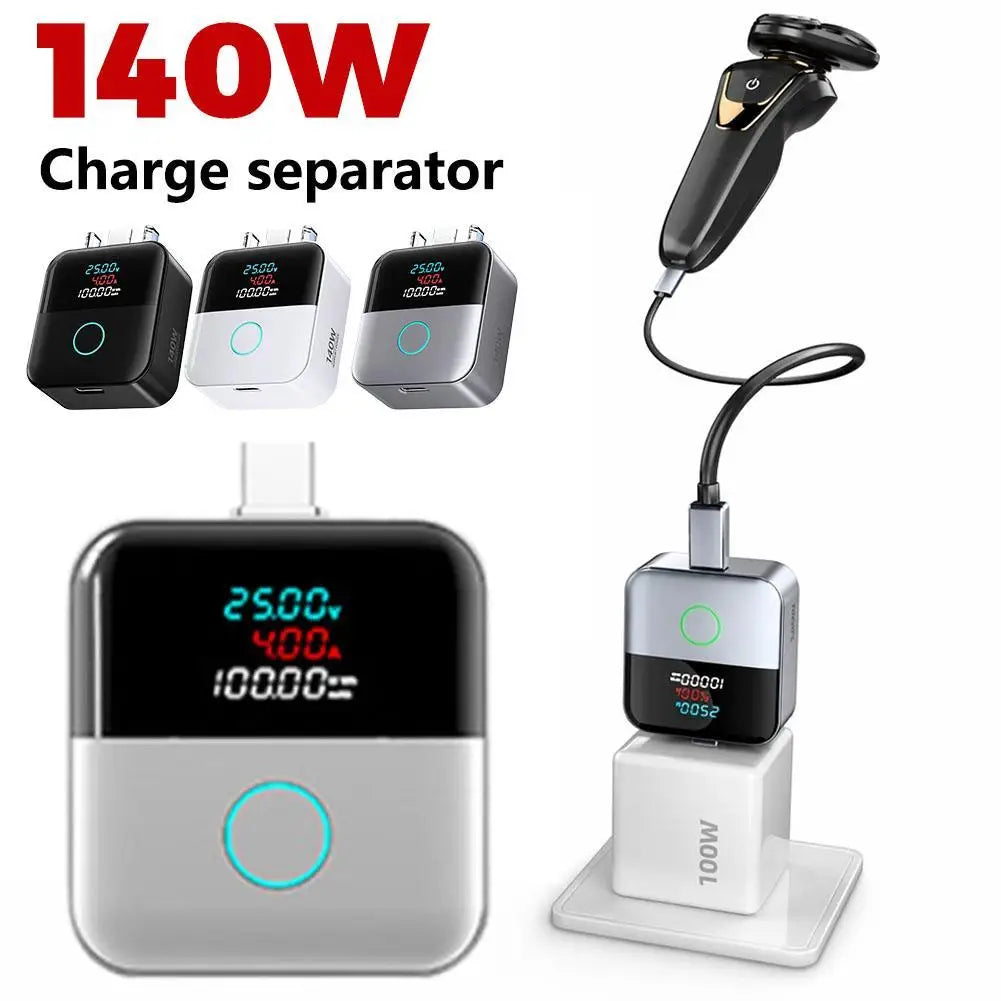 Smart 140W Charging Separator With Digital Screen Automatic Power Off Overcharge Protection Voltage Current Monitor Charger Digispots