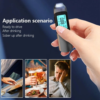 Digital Alcohol Tester – Portable Breathalyzer with LCD Display, CE Certified