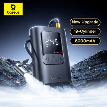 Baseus Wireless Car Air Pump – LCD Display, Portable Tyre Inflator for Car, Bike & Motorcycle Digispots