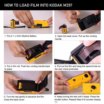 Kodak M35 Retro 35mm Filmkamera – Wiederverwendbare manuelle Kamera mit Blitzlicht