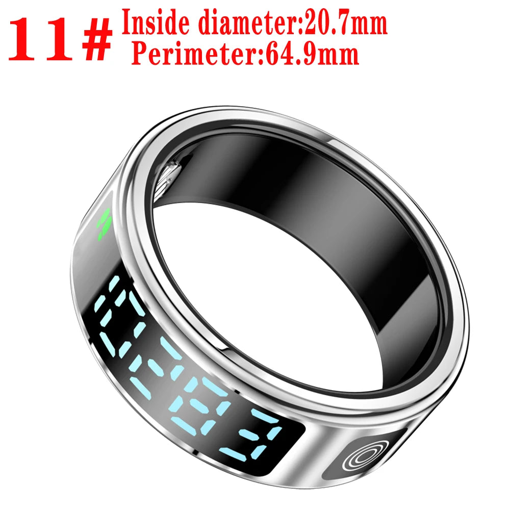 Smart Ring – LED Display, Heart Rate, Blood Oxygen, 5ATM Waterproof & Gesture Control Digispots