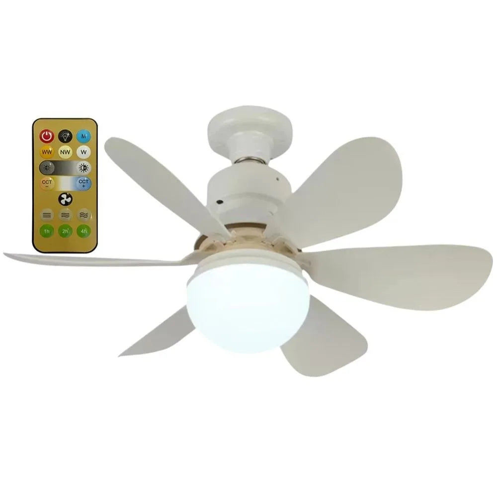 Modern Ceiling Fan with Remote Control – Silent LED Light, E27, 30W/40W for Living Room & Bedroom Digispots