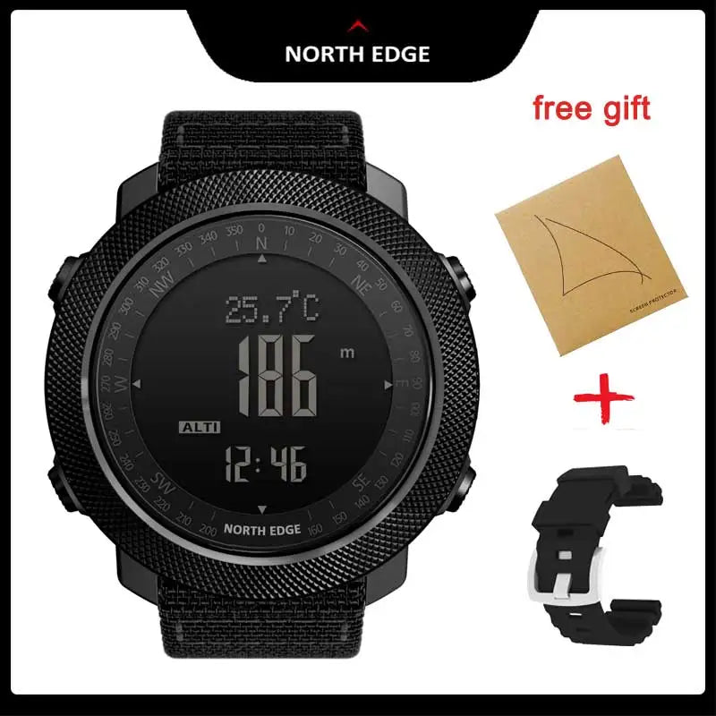 NORTH EDGE APACHE Military Smartwatch – Altimeter, Barometer, Compass & 50m Waterproof Digispots