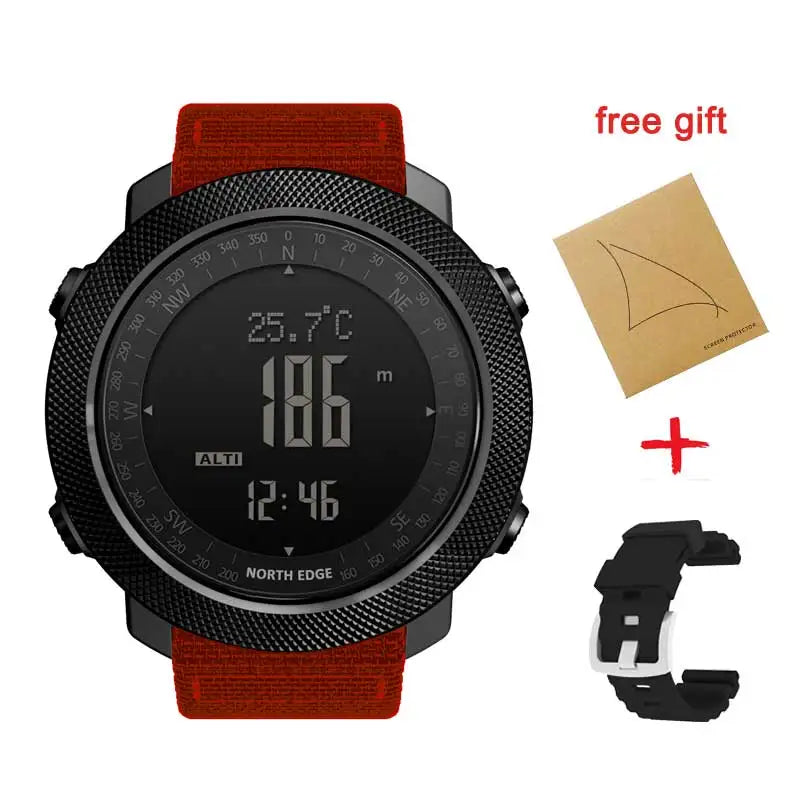NORTH EDGE APACHE Military Smartwatch – Altimeter, Barometer, Compass & 50m Waterproof Digispots