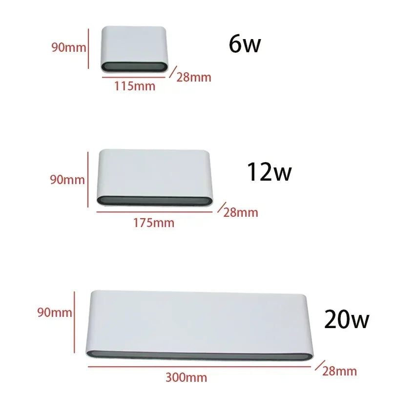 Led Up and Down Wall Lamp Outdoor  Light Waterproof  Sconce AC90-260V AU11 Digispots