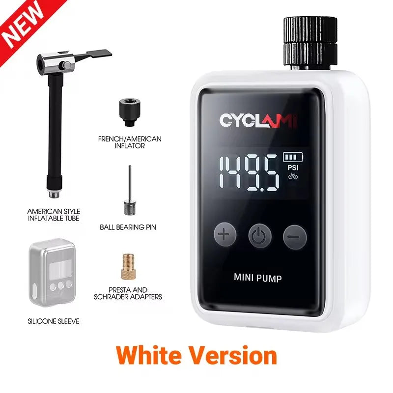 CYCLAMI HW125 Electric Bike Pump – 150psi Portable Wireless for Road & MTB Digispots