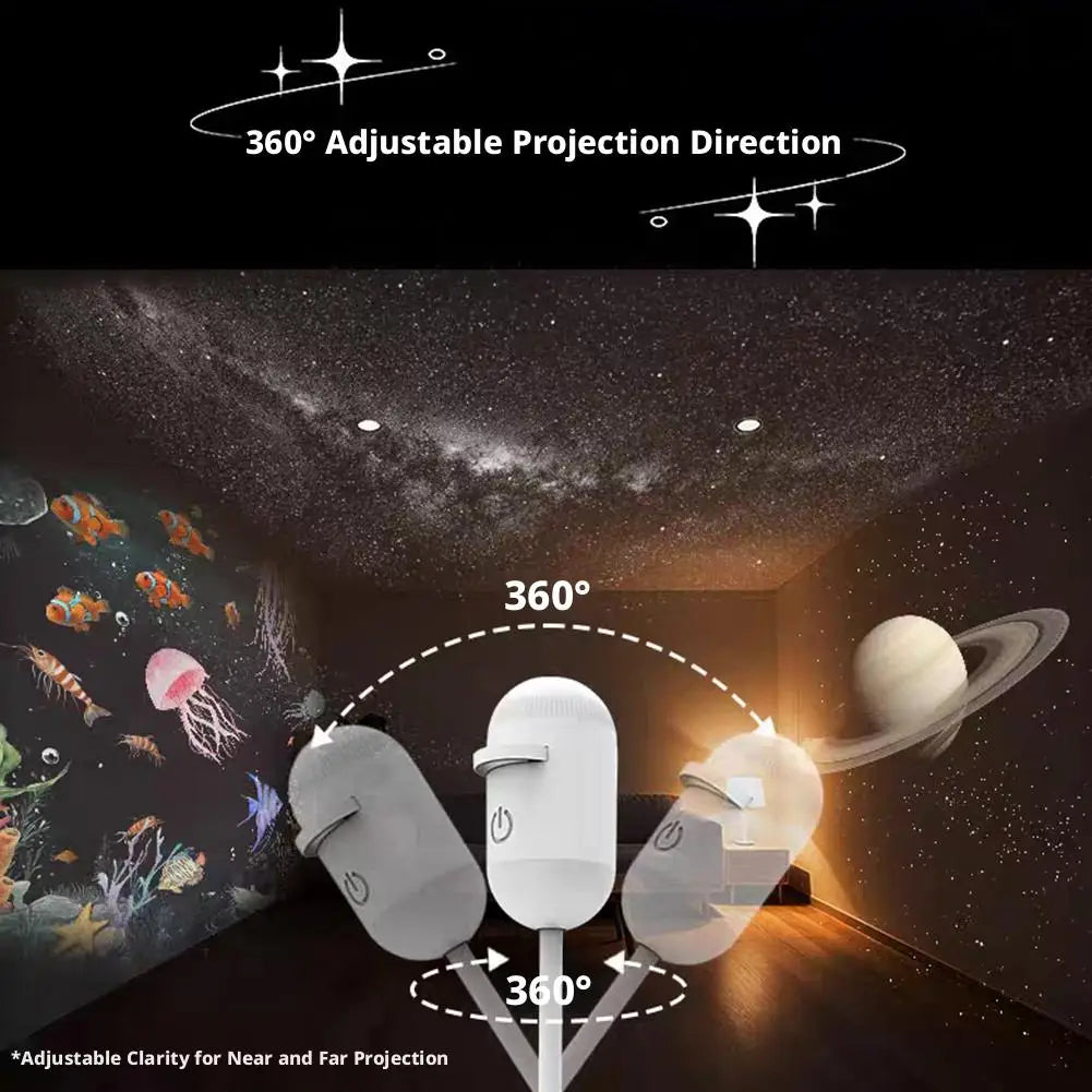USB Night Light Starry Sky Projection Lamp Plug and Play Bullet Head Dimming 3 Modes LED Bedroom Atmosphere Lamp for Kids Room B Digispots