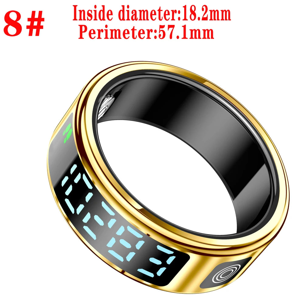 Smart Ring – LED Display, Heart Rate, Blood Oxygen, 5ATM Waterproof & Gesture Control Digispots
