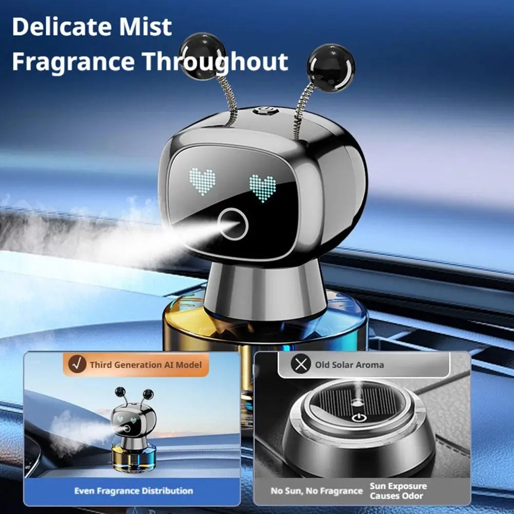 Smart Car Air Freshener AI Rechargeable Car Aroma Diffuser Smart eyes 4 Levels of Adjustable Intelligent Car Diffuser Gift Digispots