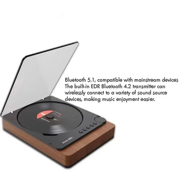 Bluetooth 5.1 Hi-Fi CD-Player – USB-Wiedergabe, MP3/WMA/WAV/AAC Heim-Musiksystem