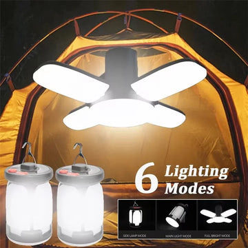 Solar LED Camping Lantern – 4500mAh Power Bank, 1000LM, 6 Modes, Foldable