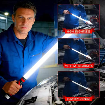 Böjbar LED-arbetsljuslist – flexibel, USB-uppladdningsbar för bilreparation och camping