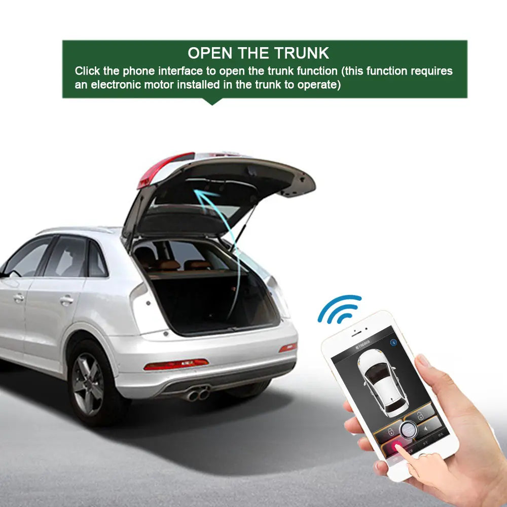 Smartphone Car Alarm System, Compatível Com iOS E Android Phone, Remoto Smart Key Car Start and Stop System, PKE Car Digispots