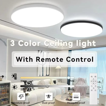 Smart Led Ceiling Light with Remote Control 3 Colors Dimmable Ceiling Lights Ultrathin Panel Lamps Bedroom Kitchen Ceiling Lamp Digispots