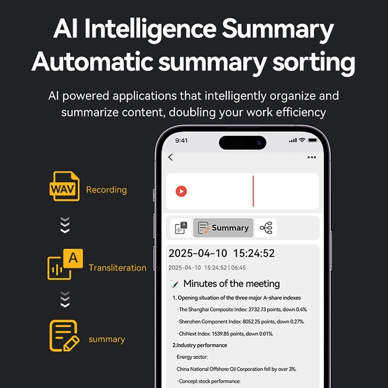 AI Voice Recorder with ChatGPT Smart Transcription Summarization and Translation Intelligent Audio Recorder for Lecture Meetings Digispots