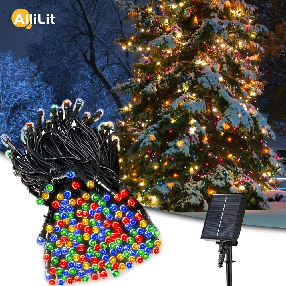 AlliLit Led Solar String Lights 8 Modes Fairy String Lamp Waterproof Garden Wedding Party Garland Christmas Decoration Digispots
