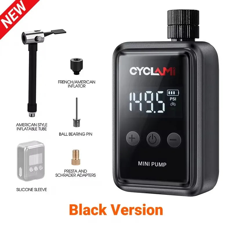 CYCLAMI HW125 Electric Bike Pump – 150psi Portable Wireless for Road & MTB Digispots
