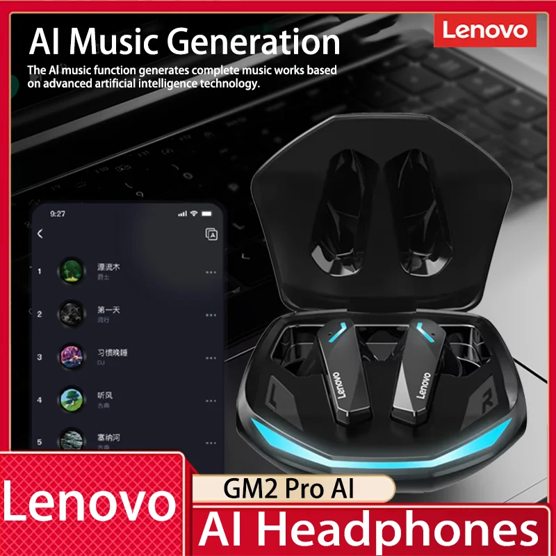 Choice Lenovo GM2 Pro AI Bluetooth Earphones Instant Translation With HD Calls Headphones Low Latency With Dual Modes Earbuds Digispots