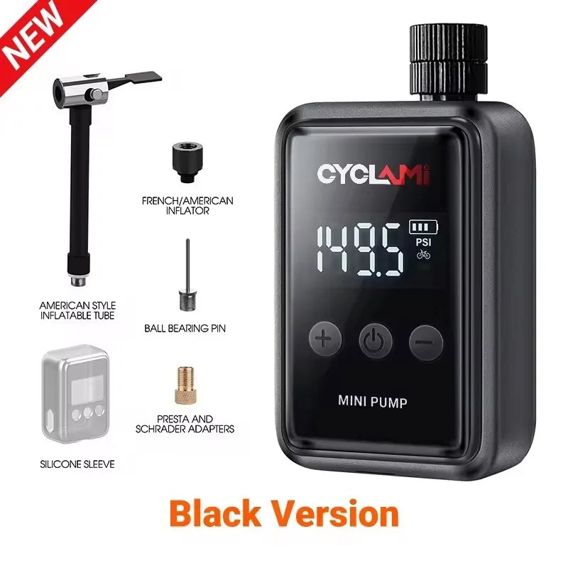 CYCLAMI HW125 Electric Bike Pump – 150psi Portable Wireless for Road & MTB Digispots