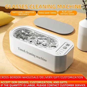 Ultrasonic Cleaner – 3-Speed Timer, Blue Light Antibacterial for Jewelry, Glasses & Brushes Digispots