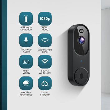 Smart Wireless Video Doorbell – AI Motion Detection, Night Vision & Two-Way Audio