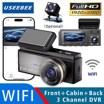 3 Channel WIFI Dash Cam 1080P Car Dvr Interior Vehicle Three Way Camera Mini DVRs Recorder Video Registrator Dashcam Camcord Digispots