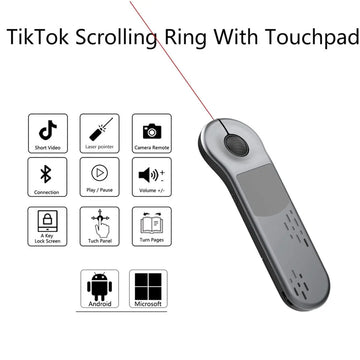 Wireless Presenter Remote – Touchpad Air Mouse & Clicker for PowerPoint, Keynote & iOS/Android